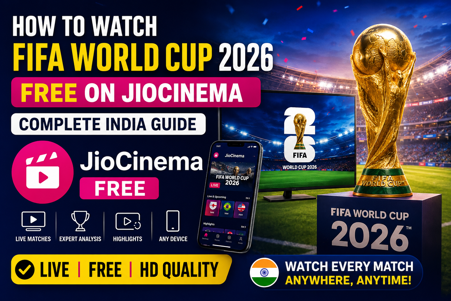 How to Watch FIFA World Cup 2026 Free on JioCinema — Complete India Guide